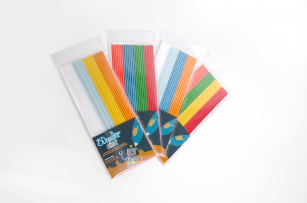 Angebotenes Filament für den 3Doodler Start (Bild: WoobleWorks)